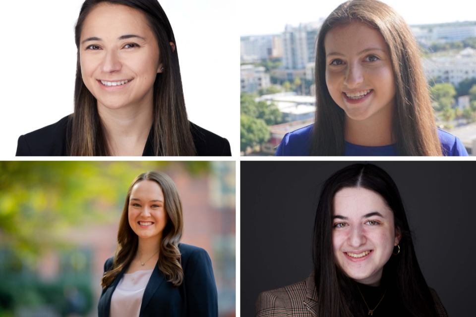 headshots of Lauren Arquette, Kathryn Belkin, Julia Dacy, and Anastasia Foley