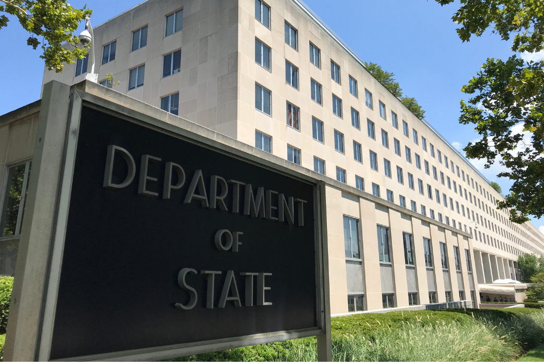 Department of State building and sign