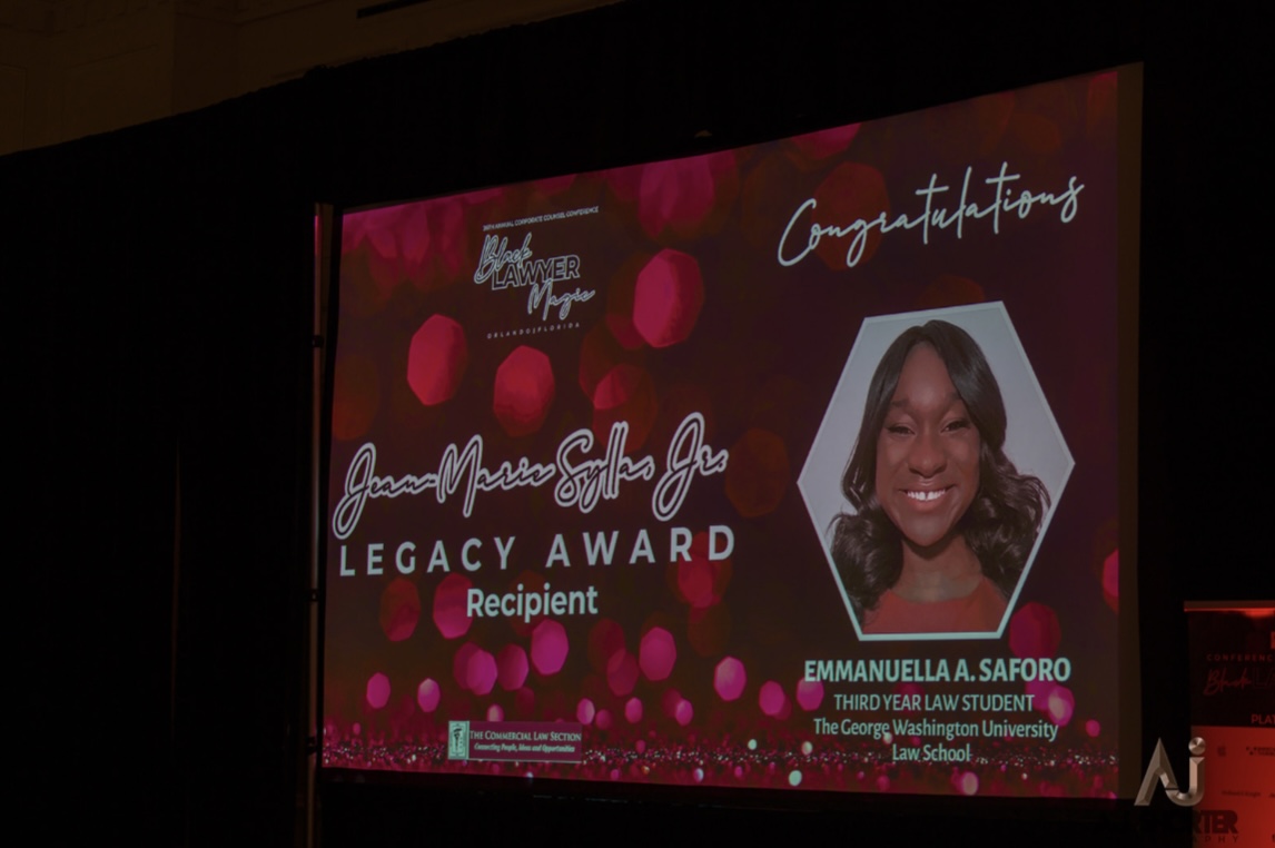 Emmanuella Saforo Jean-Marie Sylla, Jr. Legacy Award Emmanuella Saforo's on a big screen
