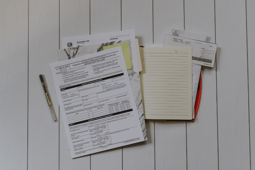 stock image of tax returns