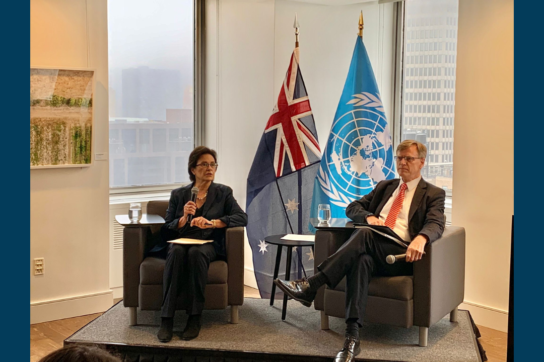 Judge Mahnoush Arsanjani and Professor Sean D. Murphy at the Australian Mission to the United Nations in New York.
