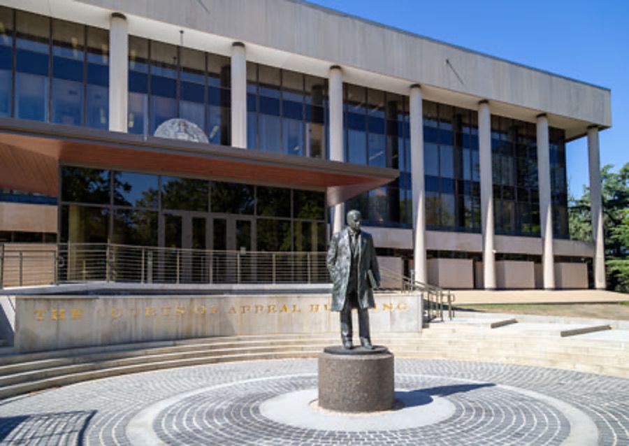 Statue in front of a building