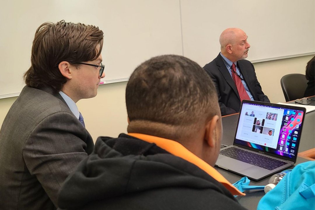 Students working in classroom