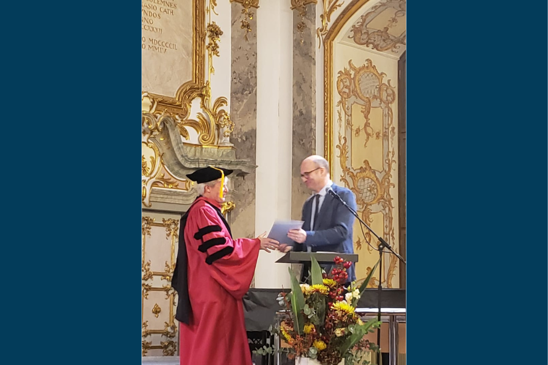 Professor Brauneis receiving his honorary doctorate in law