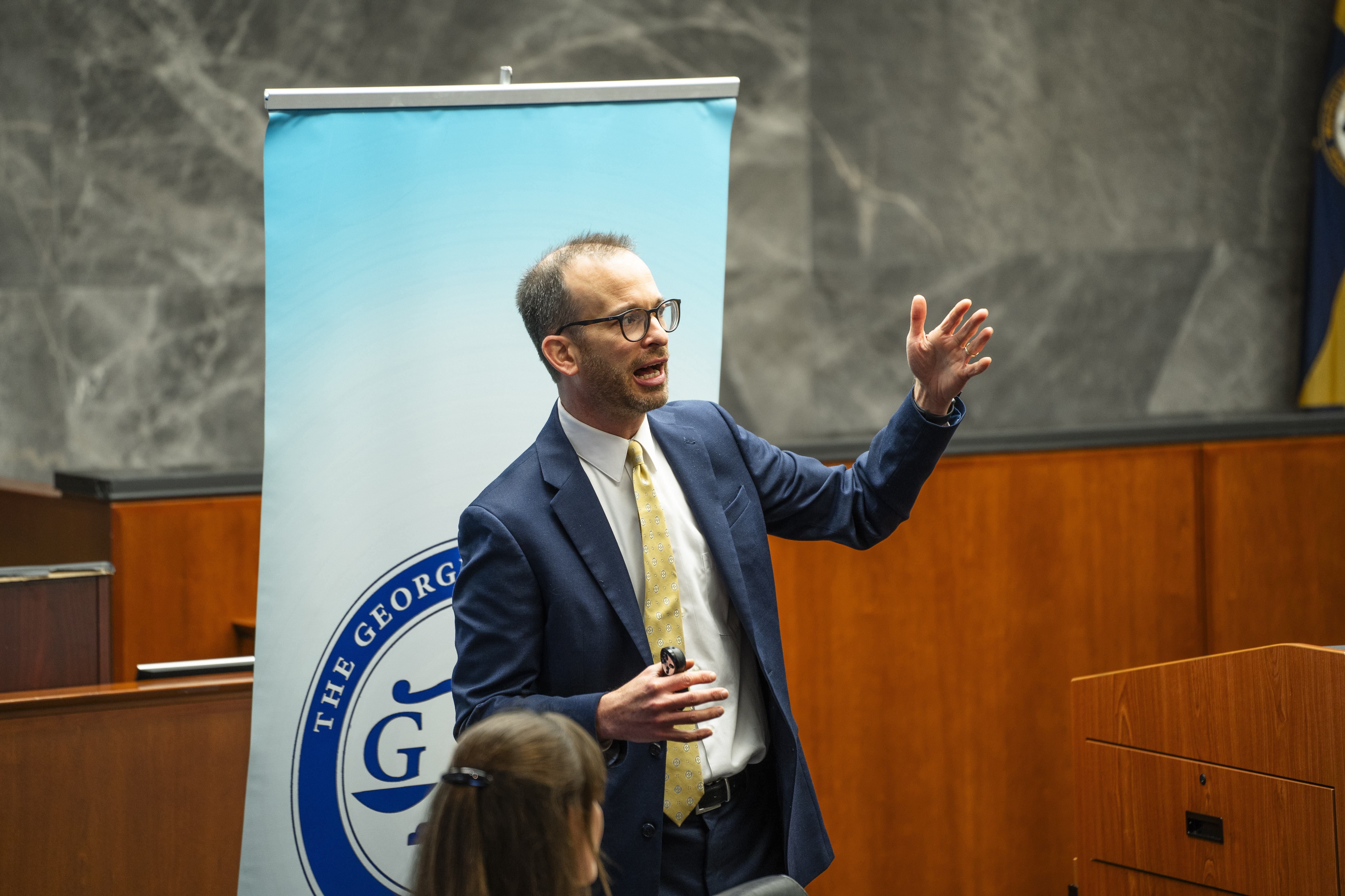 The George Washington Law Review's Vol. 92 Annual Symposium Dean Abramowicz talking