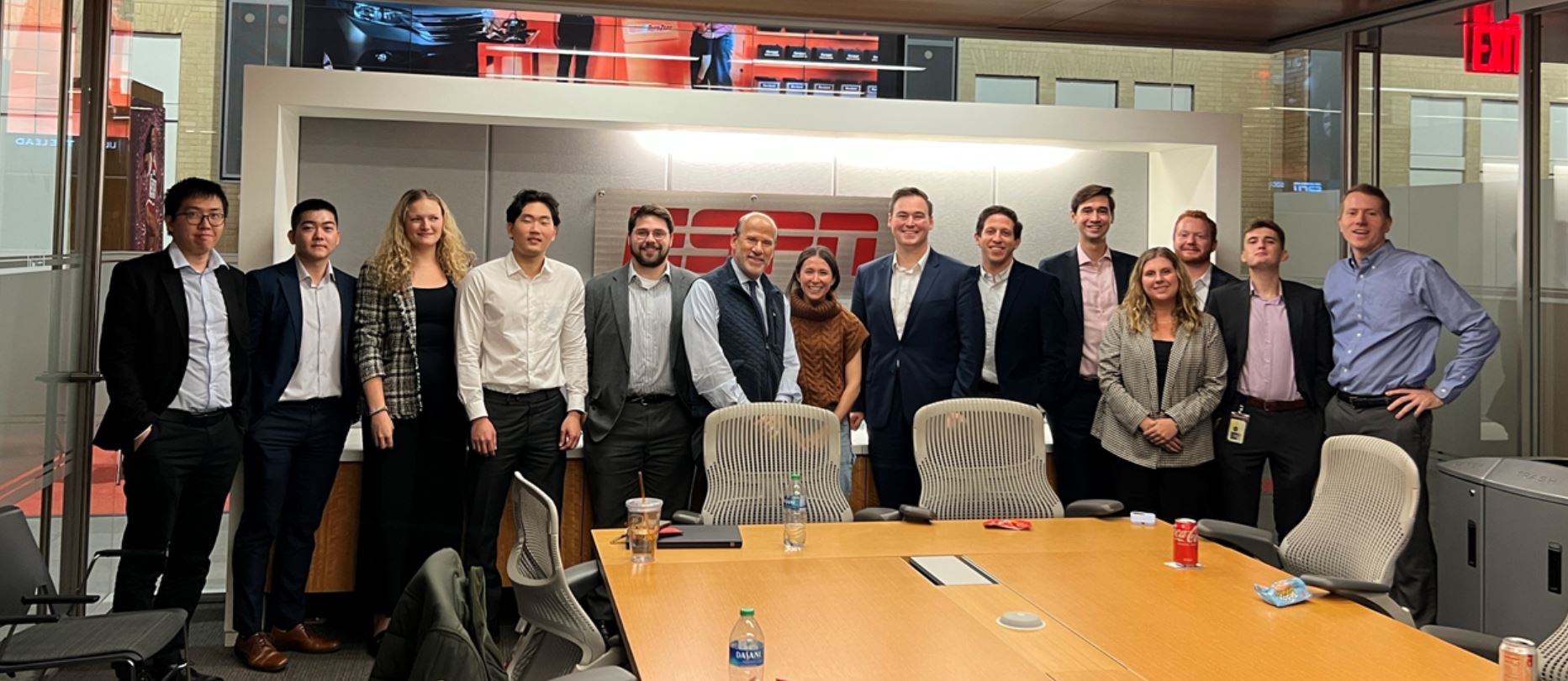 GWNY students with Professor Manns in the New York ESPN office