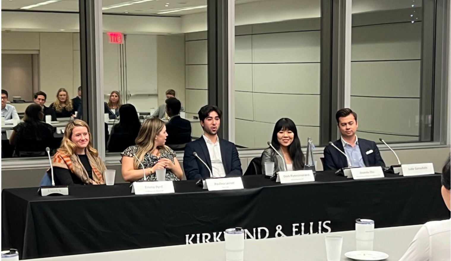 People talking on table