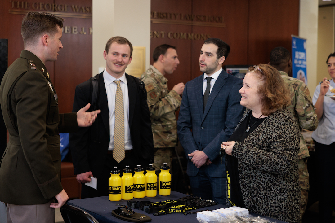 A group of people talking