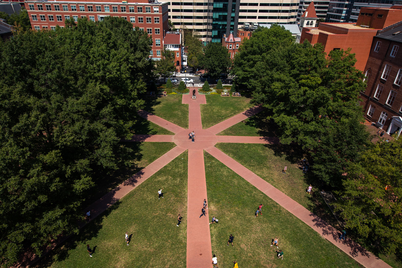 Aerial photo of University Yard