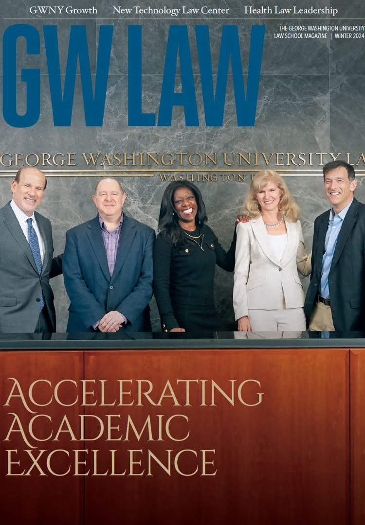 GW Law Winter 2024 Magazine front cover