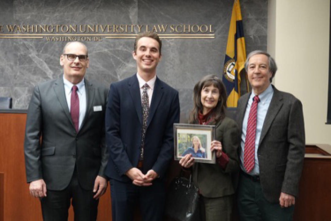 2024 Grodsky Award winner, James Crisafulli with three Environmental & Energy Law Professors