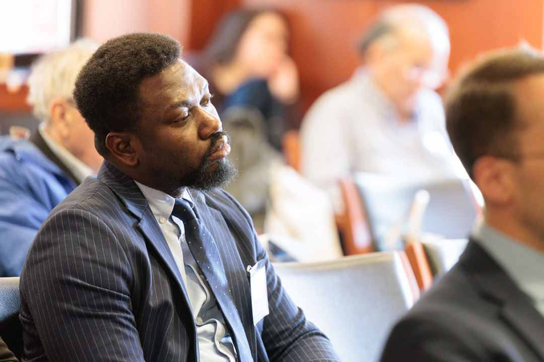 An environmental and energy law LLM student attending a seminar event.