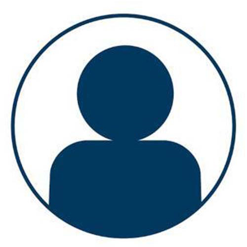 Blue user icon graphic