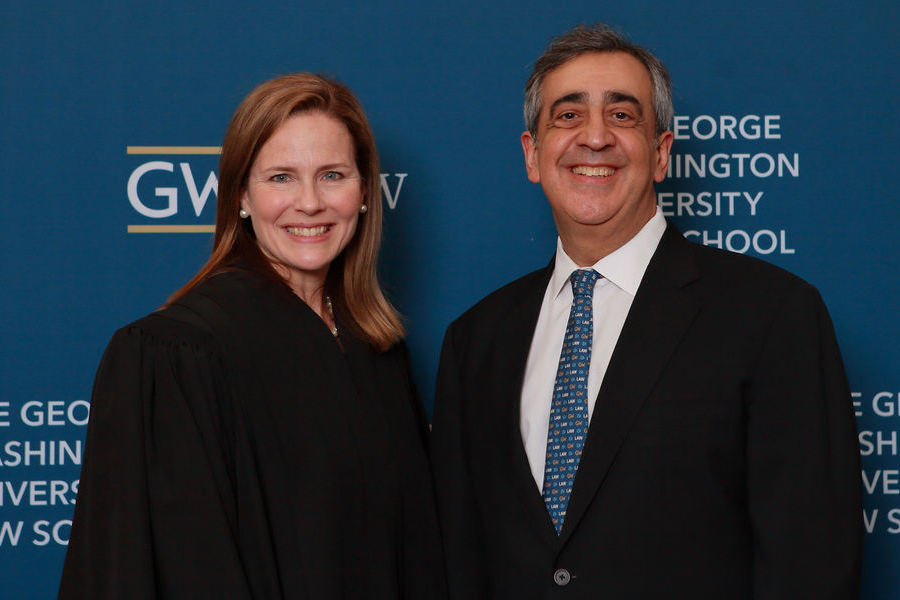 Amy Coney Barrett and Dean Johnson
