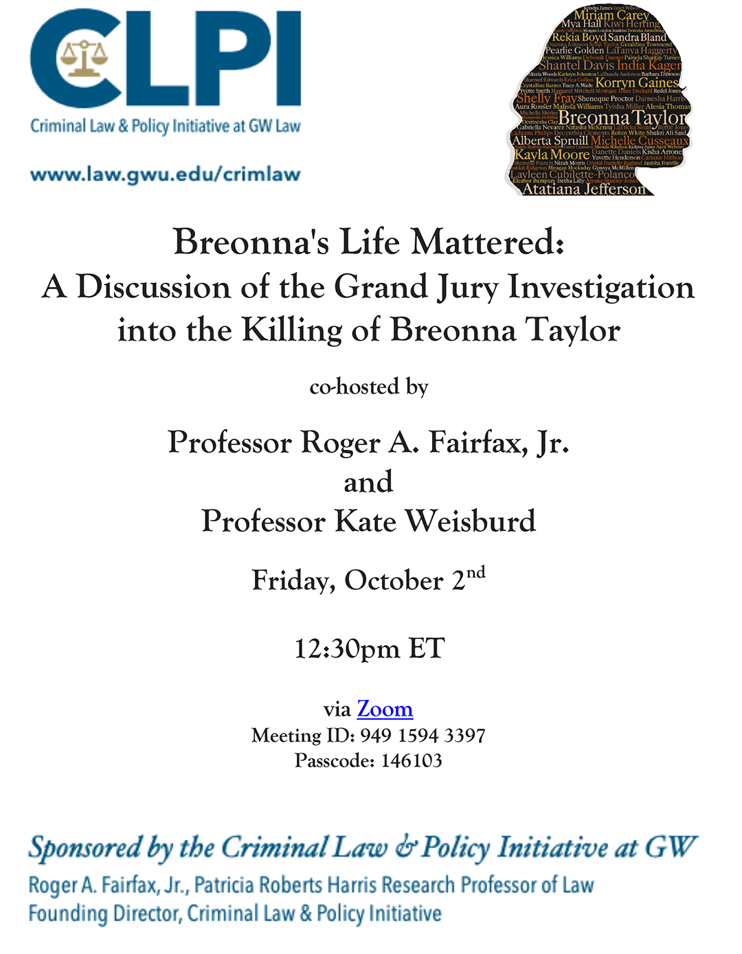 Breonna's Life Mattered Flyer