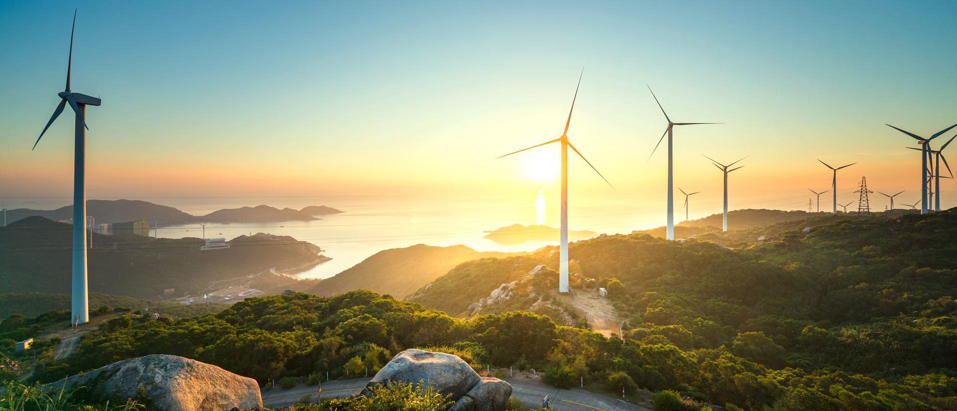 Wind Turbines on a Hillside