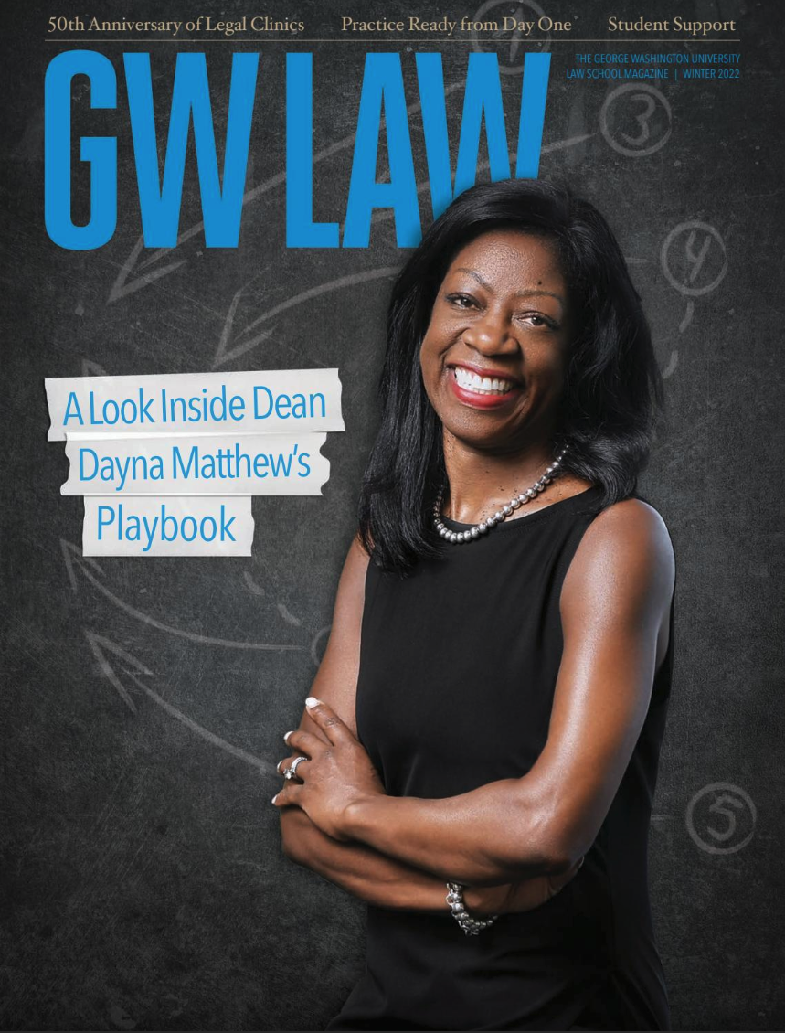 Cover of GW Law Magazine Winter 2022