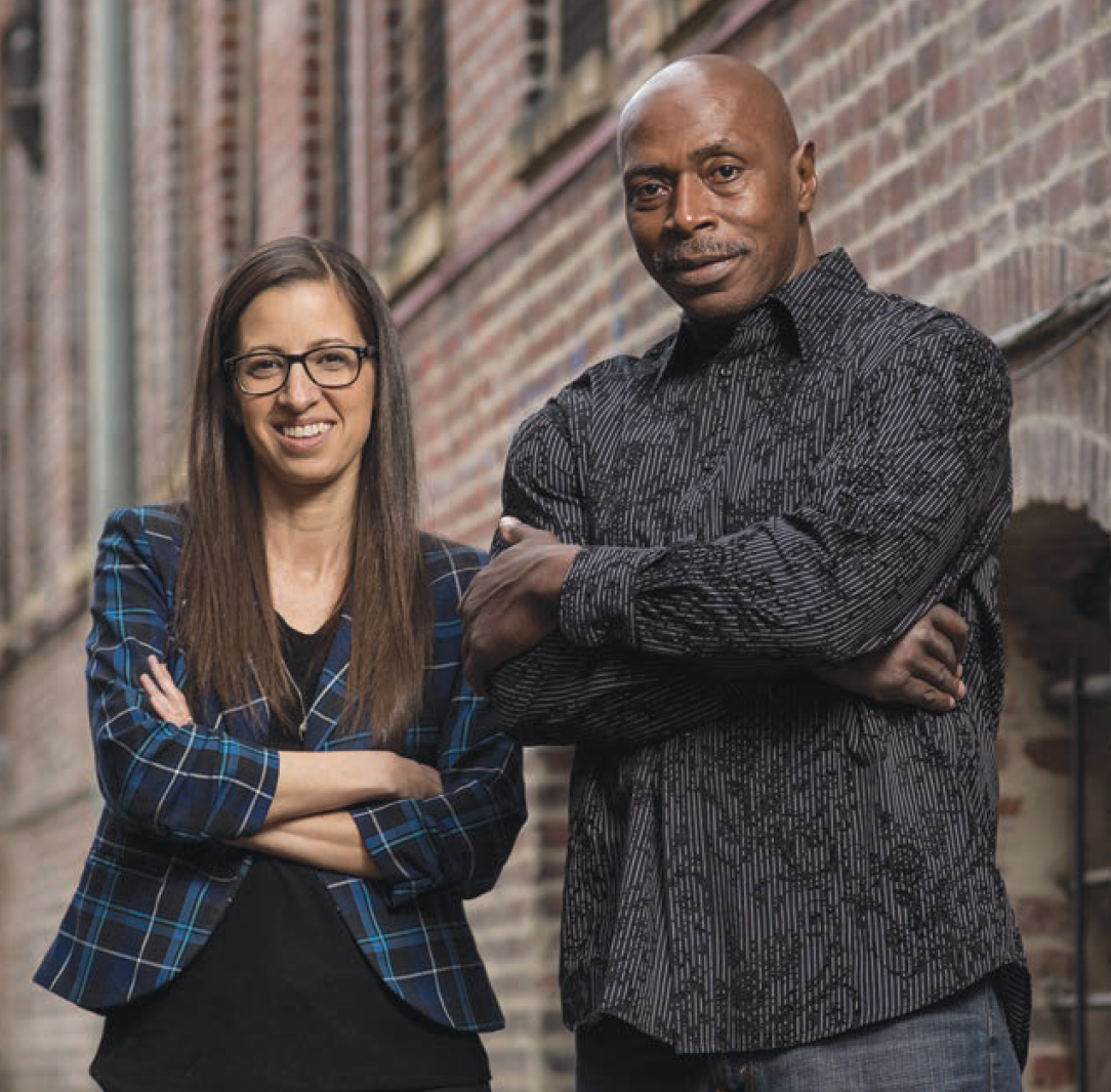 Professor Jessica Steinberg, director of the Prisoner & Reentry Clinic, and Rudolph Norris, who received clemency in 2017 after decades behind bars thanks to the tireless efforts of two Clinic students.