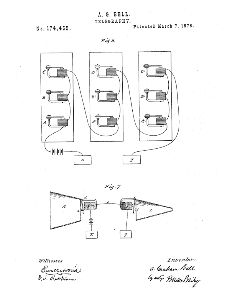 Image of the telephone patent sketch