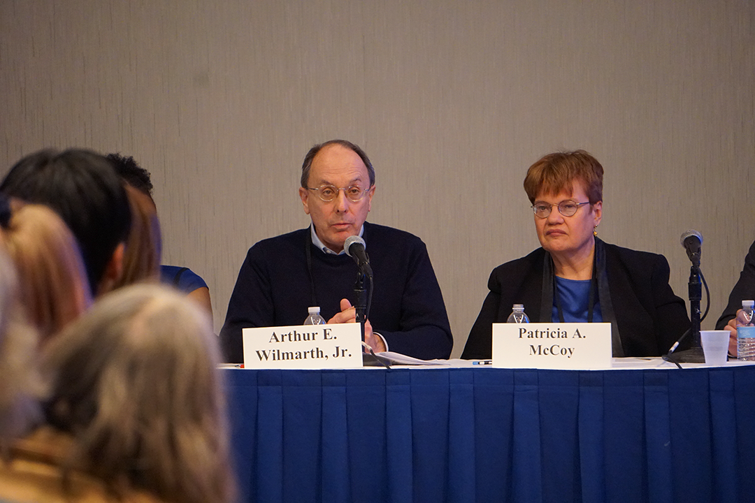 Arthur E. Wilmarth, Jr. speaks at a panel during the 2020 AALS Annual Meeting