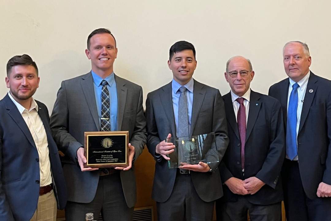 GW Law students and their professors at Space Law Moot Court in Paris