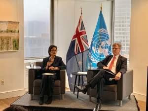 Judge Mahnoush Arsanjani and Professor Sean D. Murphy at the Australian Mission to the United Nations in New York.