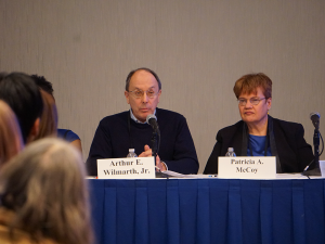 Arthur E. Wilmarth, Jr. speaks at a panel during the 2020 AALS Annual Meeting
