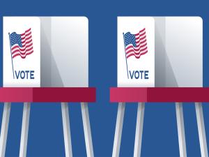 illustration of voting booth