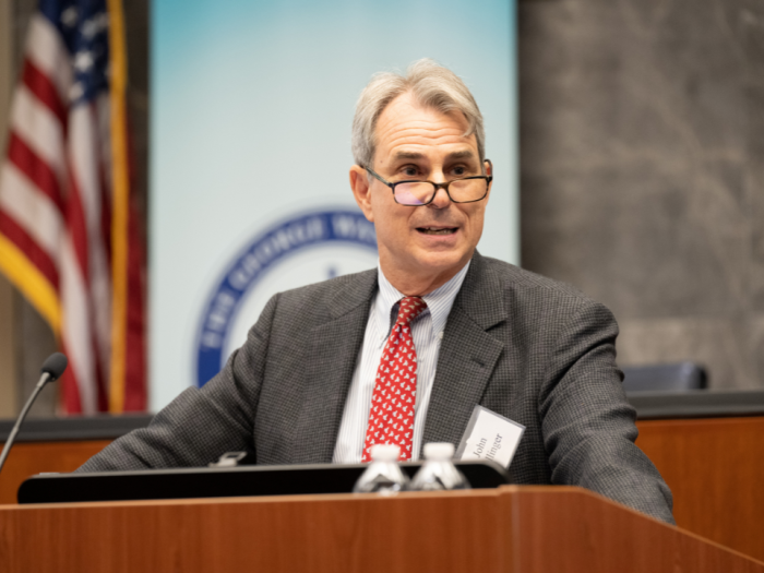 The Honorable John B. Bellinger speaking at GW