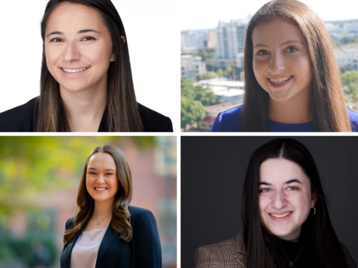 headshots of Lauren Arquette, Kathryn Belkin, Julia Dacy, and Anastasia Foley
