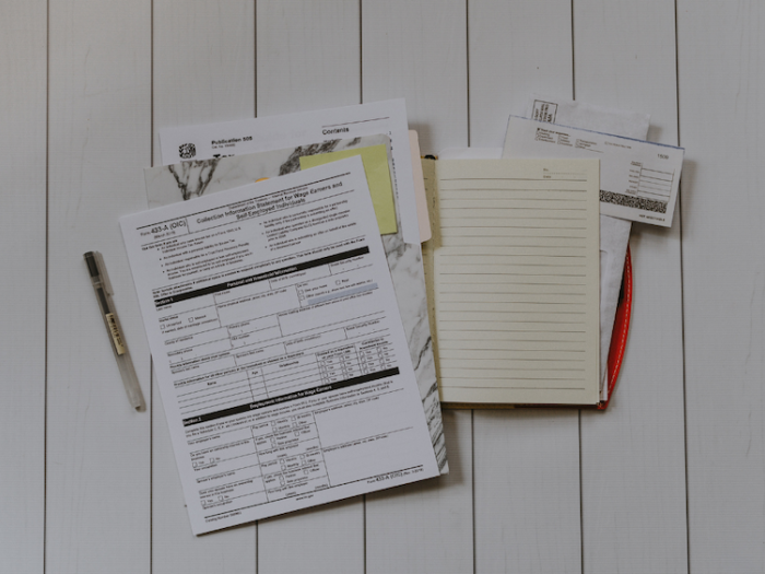 stock image of tax returns