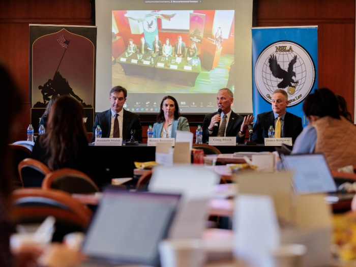Veteran Law panelists talking