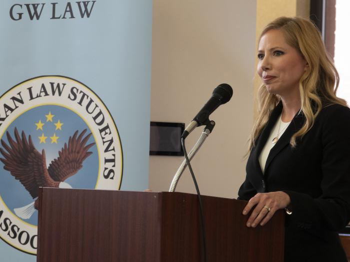 Tiffany M. Wagner speaking at the event