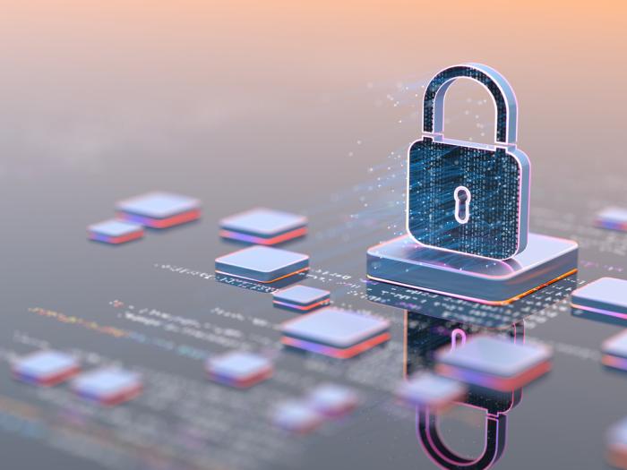 A digital lock on a computer screen