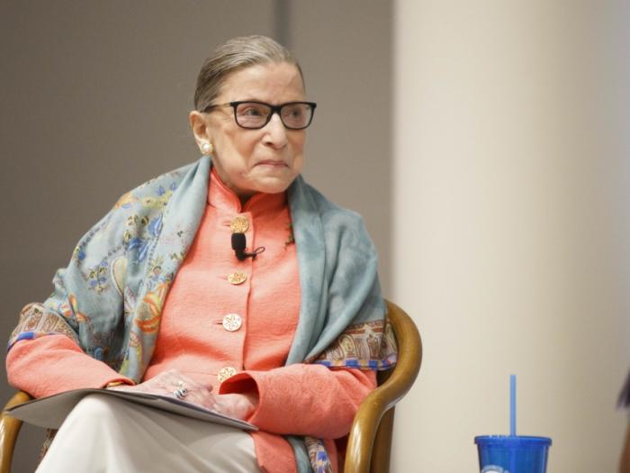 Ruth Bader Ginsburg at GW in 2017. (Logan Werlinger/GW Today)