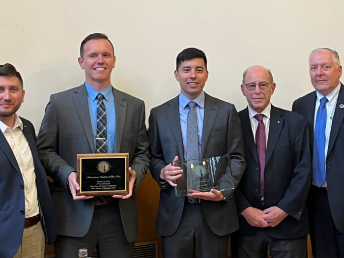 GW Law students and their professors at Space Law Moot Court in Paris