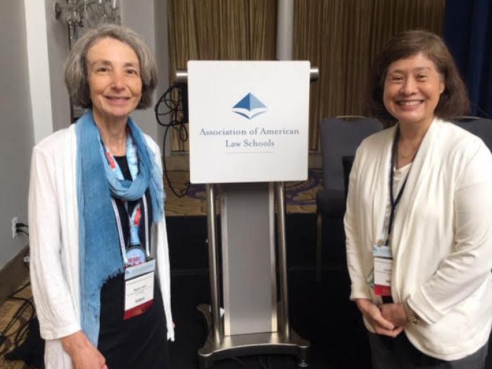 Professor Naomi R. Cahn and Cynthia Lee gather for a photo at AALS.