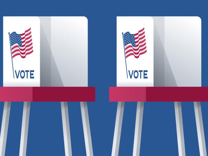 illustration of voting booth