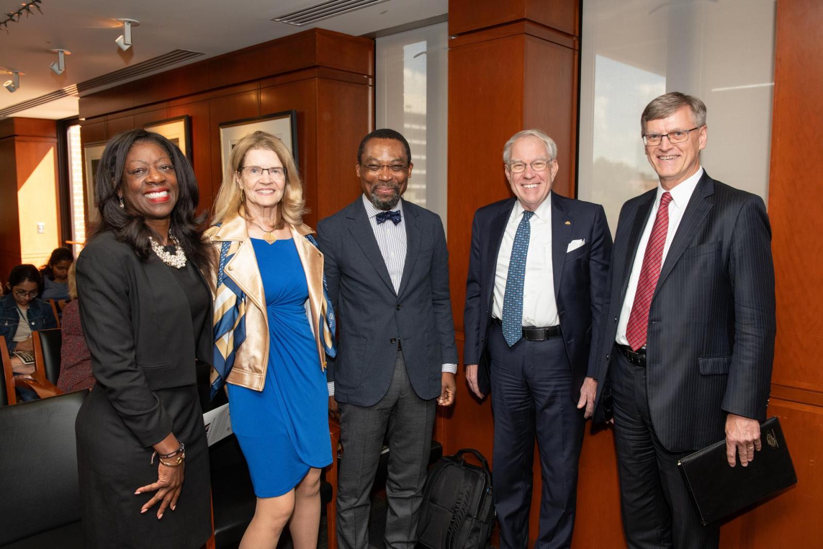 Dean Dayna Bowen Matthew, a woman, Judge Eboe-Osuji, a man, and Professor Sean Murphy