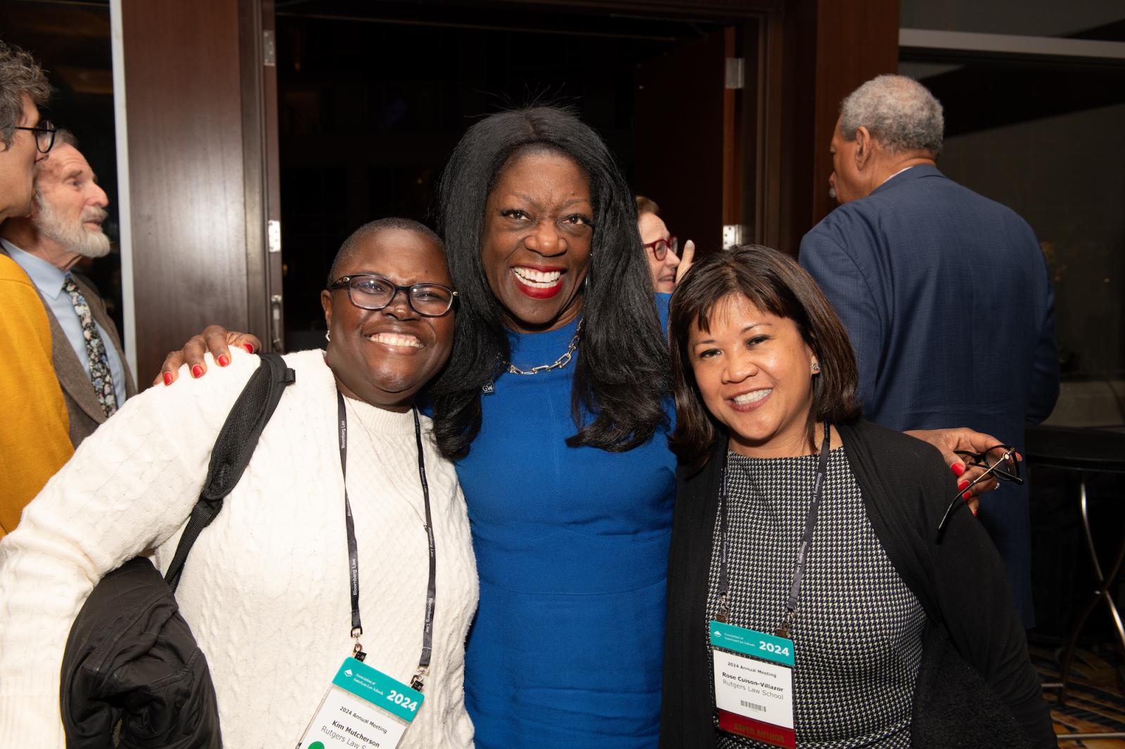 Two women and Dean Dayna Bowen Matthew