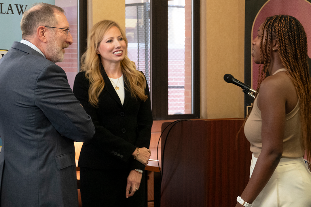Dean Schooner and Tiffany M. Wagner at the Veterans Reception.