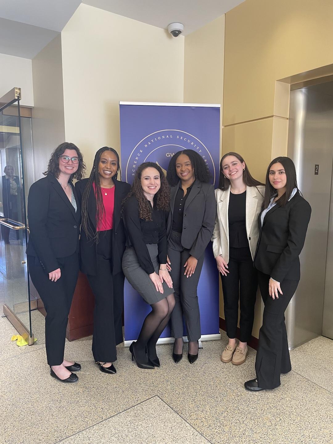 Students pose for a photo at the second annual Schenck National Security Competition