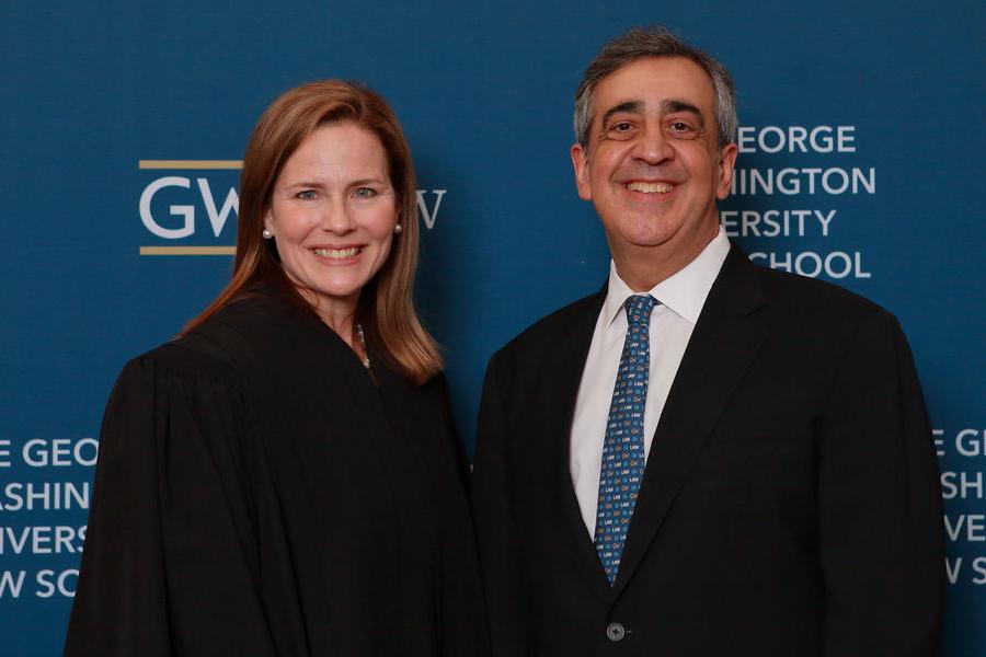 Amy Coney Barrett and Dean Johnson