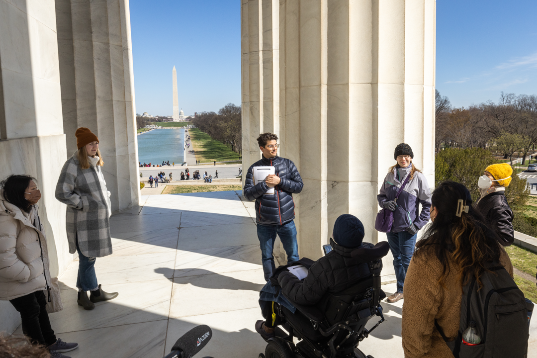 GW class at Lincoln Memorial