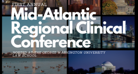 Background of different landmarks around Washington, DC with the words Mid-Atlantic Regional Clinical Conference on top