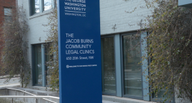 The Jacob Burns Community Legal Clinics sign