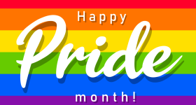 Happy Pride Month on rainbow flag